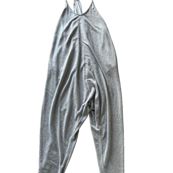 Free People Women's LG Why Not Shine Gray Sparkle Jumpsuit Oversized - Picture 2 of 10